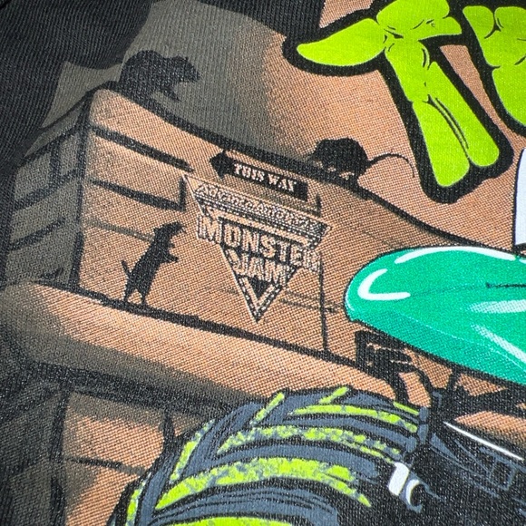 Monster Truck Series Monster Jam Teenage Mutant Turtles Black TShirt YM 2012 VTG - Picture 3 of 16